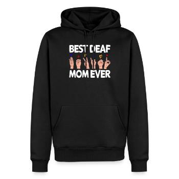 Sourds malentendants - Sweat à capuche Premium bio Homme - noir - Devant - Nico (187cm)