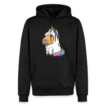 Capybara En Costume de Licorne Rongeurs Filles Garçons - Sweat à capuche Premium bio Homme - noir - Devant - Nico (187cm)
