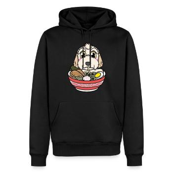 Labradoodle Food Ramen Noodles Anime Japonais - Sweat à capuche Premium bio Homme - noir - Devant - Nico (187cm)