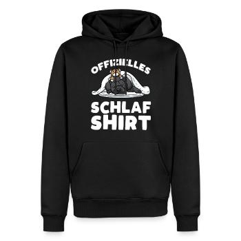 Schnoodle Hund Mit Kuscheltier Schlaf Schlummern - Männer Premium Bio Hoodie - Schwarz - Vorne - Nico (187cm)