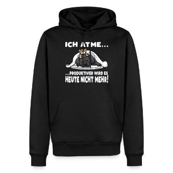 Schnoodle Hund Mit Kuscheltier Schlafen Schlummern - Männer Premium Bio Hoodie - Schwarz - Vorne - Nico (187cm)