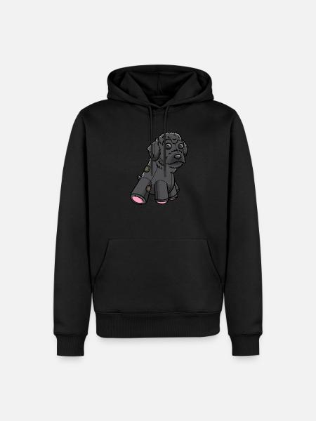 Schnoodle Hund Kuscheltier - Männer Premium Bio Hoodie - Schwarz