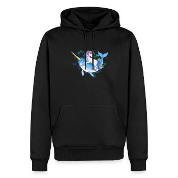 einhorn Narwal mädchen Jungen - Männer Premium Bio Hoodie - Schwarz - Vorne - Nico (187cm)