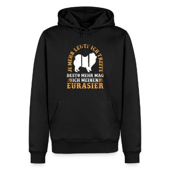 Desto mehr mag ich Eurasier Eurasian Dog - Männer Premium Bio Hoodie - Schwarz - Vorne - Nico (187cm)