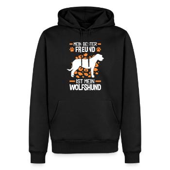 Irischer Wolfshund ist mein Freund Wolfhound - Männer Premium Bio Hoodie - Schwarz - Vorne - Nico (187cm)