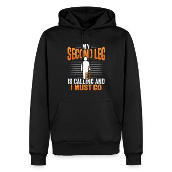 Amputiertes Bein Beinprothese Prothese Amputation - Männer Premium Bio Hoodie - Schwarz - Vorne - Nico (187cm)