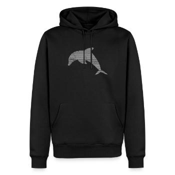 Dauphin - Sweat à capuche Premium bio Homme - noir - Devant - Nico (187cm)