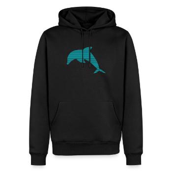 Dauphin - Sweat à capuche Premium bio Homme - noir - Devant - Nico (187cm)