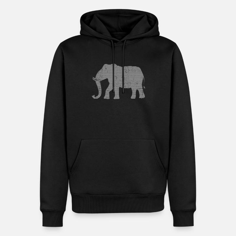 Elefant - Männer Premium Bio Hoodie - Schwarz