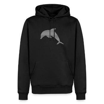 Dauphin - Sweat à capuche Premium bio Homme - noir - Devant - Nico (187cm)