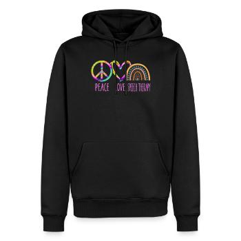 Assistant orthophoniste - Sweat à capuche Premium bio Homme - noir - Devant - Nico (187cm)