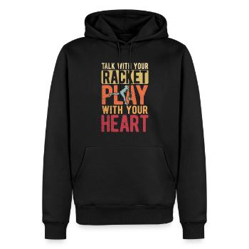 Tennisplatz Spruch Für Tennis - Männer Premium Bio Hoodie - Schwarz - Vorne - Nico (187cm)