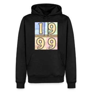 BIRTHDAY YEAR 1999 - Men’s Premium Organic Hoodie - black - Front - Nico (187cm)
