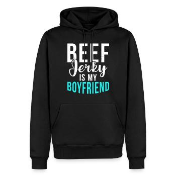 Beef Jerky Gift Beef Jerky Lover - Sweat à capuche Premium bio Homme - noir - Devant - Nico (187cm)