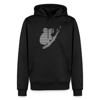 Koala - Männer Premium Bio Hoodie - Schwarz - Vorne - Nico (187cm)