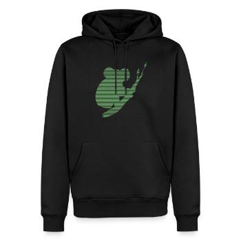 Koala - Männer Premium Bio Hoodie - Schwarz - Vorne - Nico (187cm)