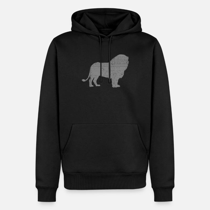Löwe - Männer Premium Bio Hoodie - Schwarz
