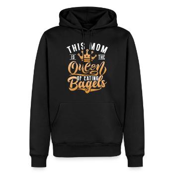 Cadeaux Bagel Bagel Lover - Sweat à capuche Premium bio Homme - noir - Devant - Nico (187cm)