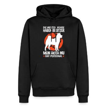 Mein Akita Inu hat Personal japanischer Spitz - Männer Premium Bio Hoodie - Schwarz - Vorne - Nico (187cm)