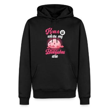 Zuhause ist wo mein Blobfisch ist Blobfisch - Männer Premium Bio Hoodie - Schwarz - Vorne - Nico (187cm)