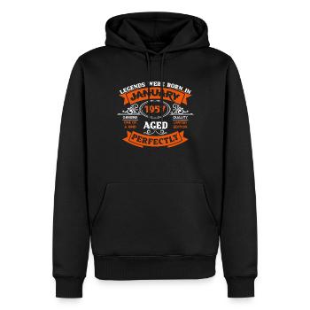 Legends Were Born In January 1957 Birthday - Männer Premium Bio Hoodie - Schwarz - Vorne - Nico (187cm)