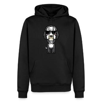 Sheepadoodle Dog With Sunglasses Emoticon - Men’s Premium Organic Hoodie - black - Front - Nico (187cm)