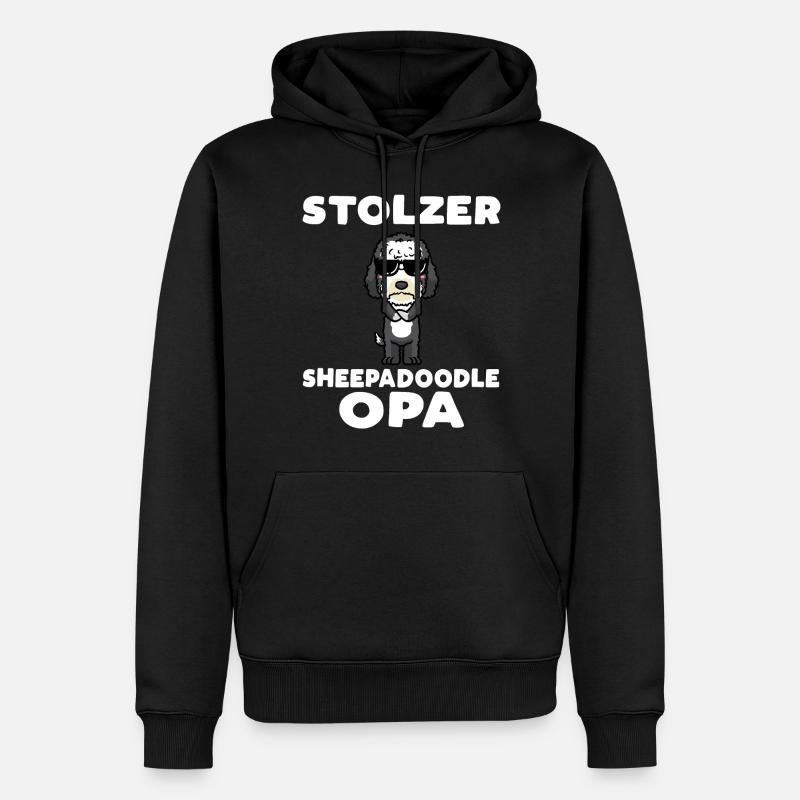 Stolzer Sheepadoodle Opa - Männer Premium Bio Hoodie - Schwarz
