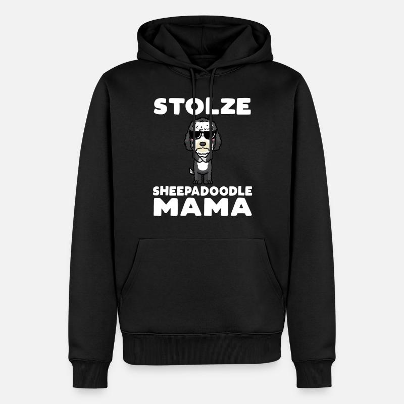 Stolze Sheepadoodle Mama - Männer Premium Bio Hoodie - Schwarz