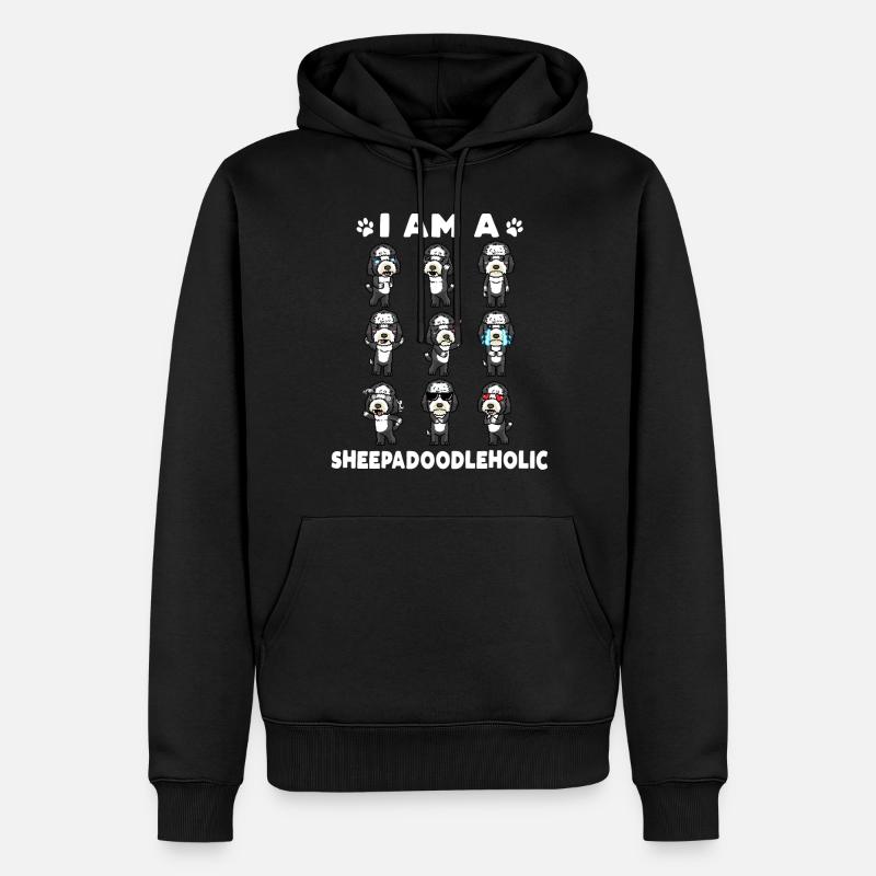 Sheepadoodle Hund - Männer Premium Bio Hoodie - Schwarz