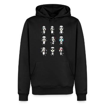 Sheepadoodle Dog Kawaii Emoticon - Men’s Premium Organic Hoodie - black - Front - Nico (187cm)