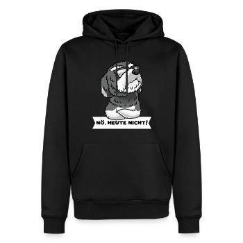 Schnoodle Hund Mit Sonnenbrille Stur - Männer Premium Bio Hoodie - Schwarz - Vorne - Nico (187cm)