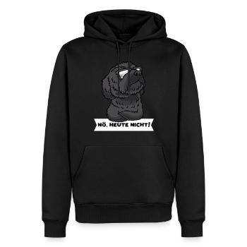 Schnoodle Hund Mit Sonnenbrille Stur - Männer Premium Bio Hoodie - Schwarz - Vorne - Nico (187cm)