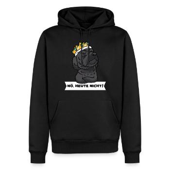 Schnoodle Hund Mit Krone Stur - Männer Premium Bio Hoodie - Schwarz - Vorne - Nico (187cm)