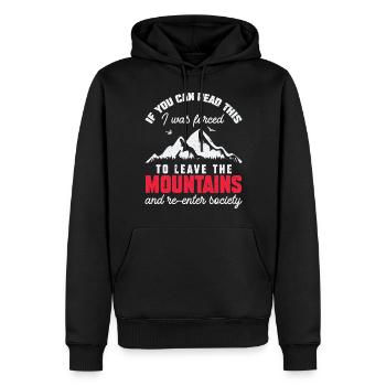 Bergwandern Outdoor Camper Wandern Naturliebhaber - Männer Premium Bio Hoodie - Schwarz - Vorne - Nico (187cm)