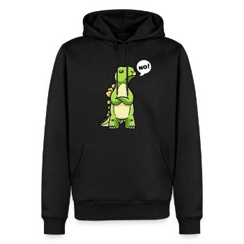 Hartnäckiger Stegosaurus Dinosaurier Der Keine - Männer Premium Bio Hoodie - Schwarz - Vorne - Nico (187cm)