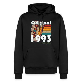 30. Geburtstag Jahrgang 1993 Original 1993 - Männer Premium Bio Hoodie - Schwarz - Vorne - Nico (187cm)