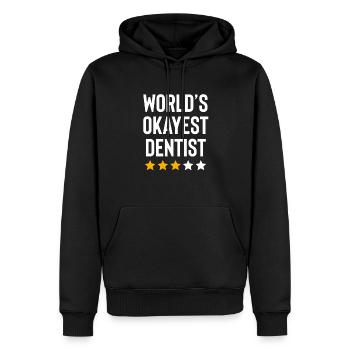 Worlds Okayest Dentiste Drôle d’anniversaire Noël - Sweat à capuche Premium bio Homme - noir - Devant - Nico (187cm)