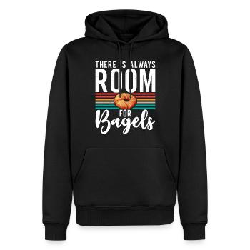 Cadeaux Bagel Bagel Lover - Sweat à capuche Premium bio Homme - noir - Devant - Nico (187cm)