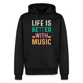Musician Music Lover - Life Is Better With Music - Männer Premium Bio Hoodie - Schwarz - Vorne - Nico (187cm)