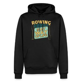 Rudern Rowing Is My Way Of Life Ruderer Rudersport - Men’s Premium Organic Hoodie - black - Front - Nico (187cm)