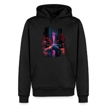 New York Vaporwave Aesthetic Retro Style I Love NY - Männer Premium Bio Hoodie - Schwarz - Vorne - Nico (187cm)