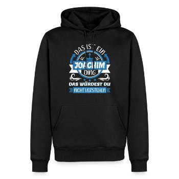 Joachim Name Vorname Namenstag Namensgeschenk - Männer Premium Bio Hoodie - Schwarz - Vorne - Nico (187cm)