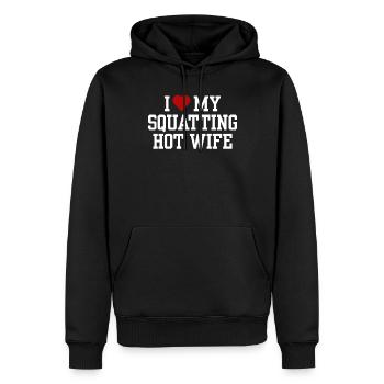 I Love My Squatting Hot Wife - Männer Premium Bio Hoodie - Schwarz - Vorne - Nico (187cm)