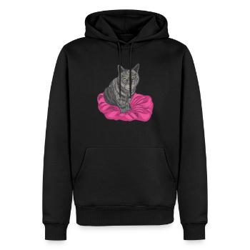 Grau getigerte Katze Katzenbesitzer - Männer Premium Bio Hoodie - Schwarz - Vorne - Nico (187cm)