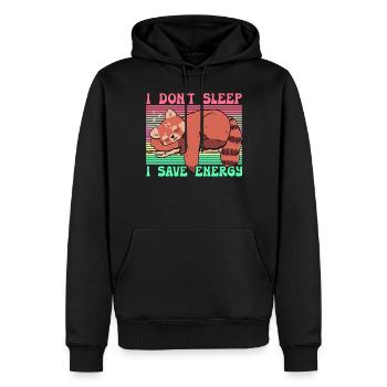 Je ne dors pas J’économise de l’énergie - Sweat à capuche Premium bio Homme - noir - Devant - Nico (187cm)
