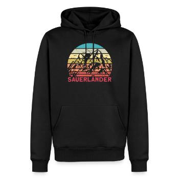 Sauerland Sauerland Mountains Accueil - Sweat à capuche Premium bio Homme - noir - Devant - Nico (187cm)