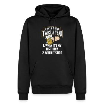 Zweimal Trinken Wenn Ich Geburtstag Habe Trinker - Männer Premium Bio Hoodie - Schwarz - Vorne - Nico (187cm)