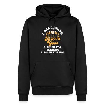 Zweimal Trinken Wenn Es Regnet Getränk Trinker - Männer Premium Bio Hoodie - Schwarz - Vorne - Nico (187cm)
