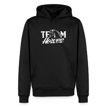 Team Pferde Reiten Pferd Reiter Reiterhof - Männer Premium Bio Hoodie - Schwarz - Vorne - Nico (187cm)