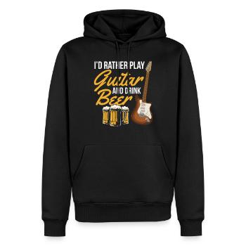 Je préfère jouer de la guitare et boire de la bière - Bass Guita - Sweat à capuche Premium bio Homme - noir - Devant - Nico (187cm)